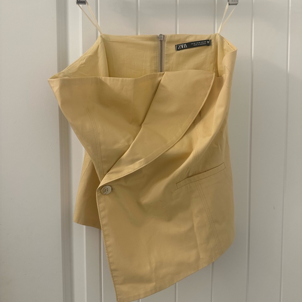 NWOT Zara Asymmetrical Skirt in Soft Yellow